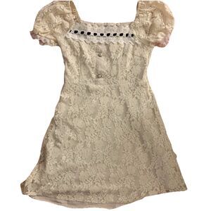 Vintage Cottagecore Looking Off Shoulder Lace Mini Dress JuJu brand (read)